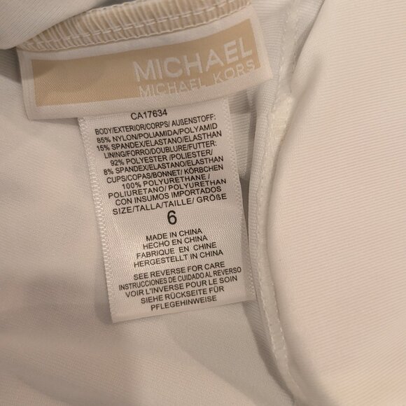 Michael Kors Leopard Lace-up One Piece Swimsuit - Women's sz 6 - Picture 9 of 11